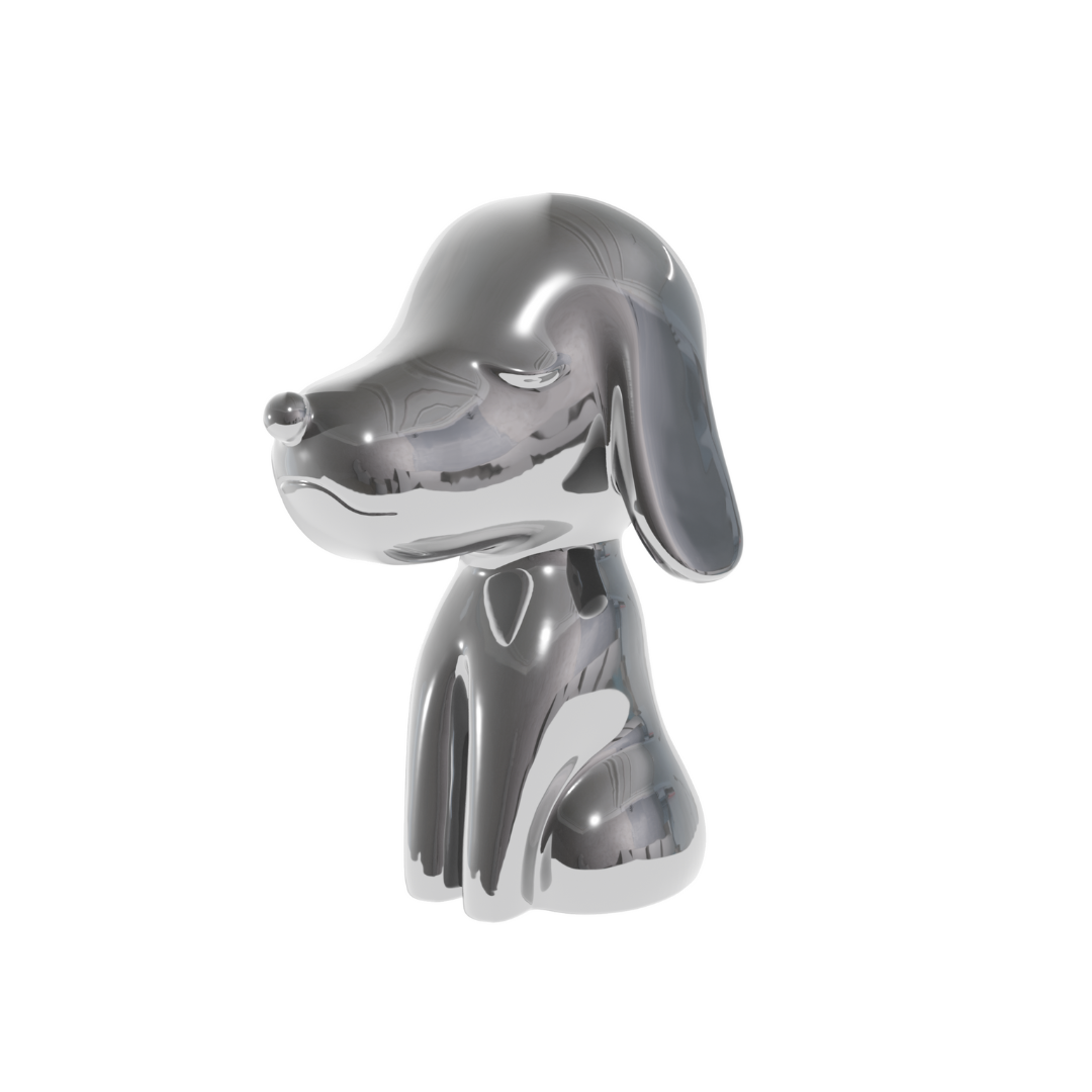 Statua Arturino Cromata Argento - Candyslab