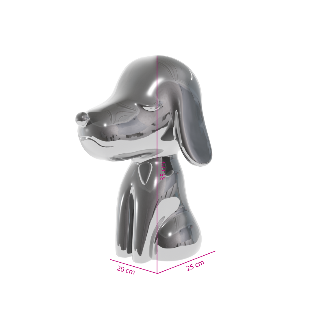 Statua Arturino Cromata Argento - Candyslab