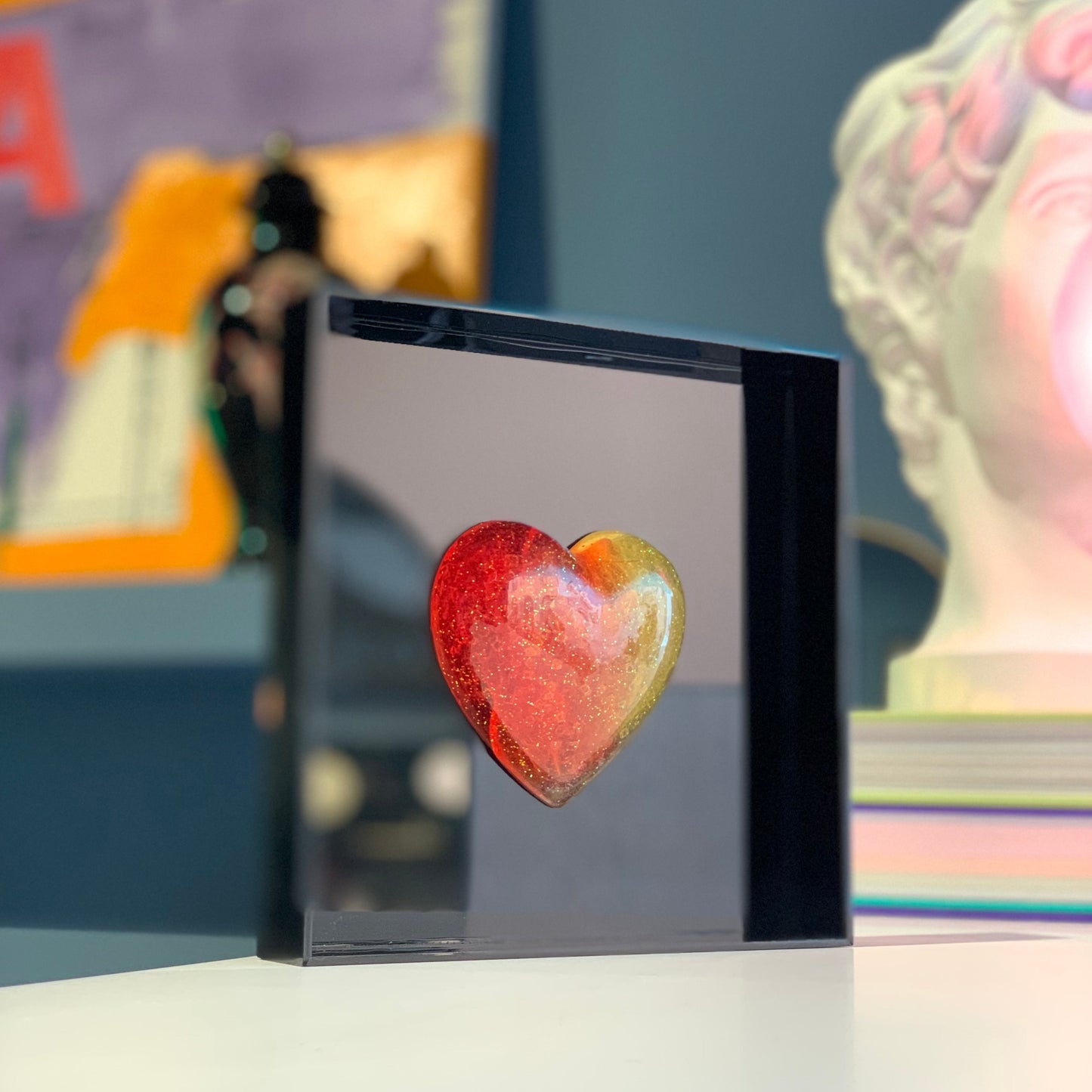 Quadro Cuore - Giallo e rosso