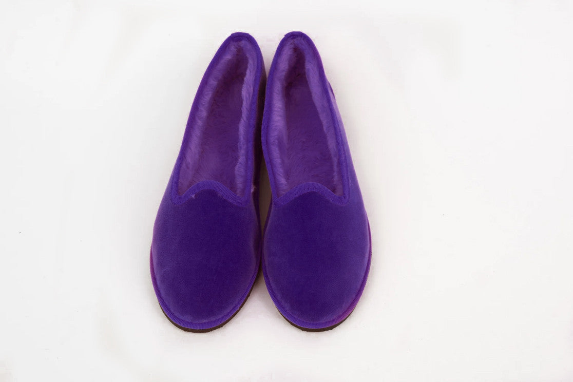 Friulane Velluto viola con eco-pelliccia