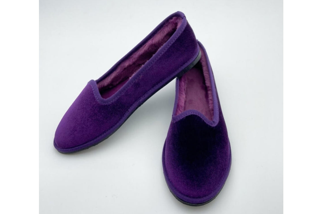 Friulane Velluto viola con eco-pelliccia