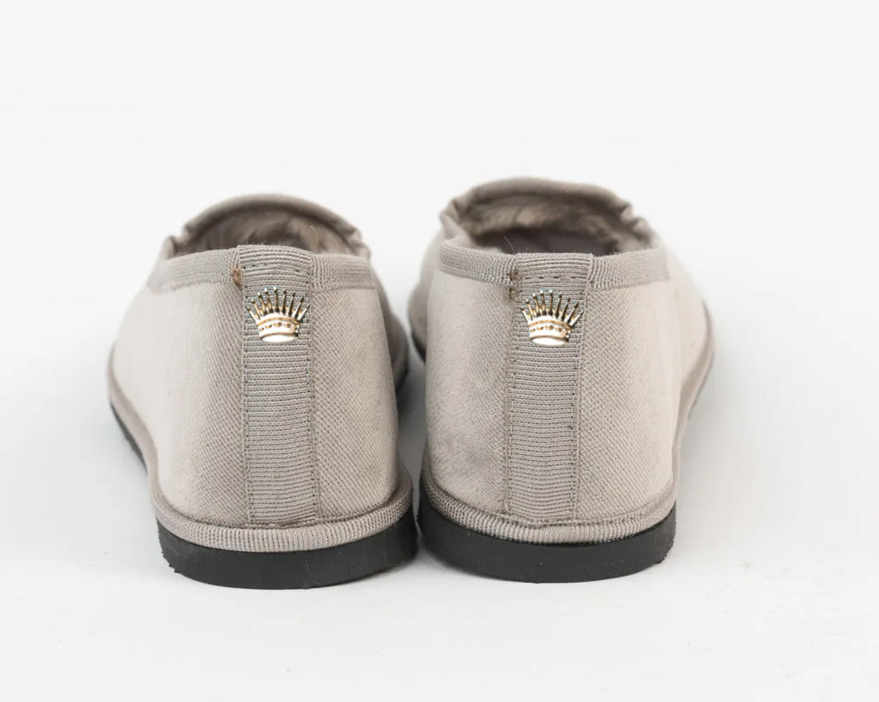 Friulane Velluto beige con eco-pelliccia